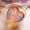 New hot selling 240ml 180ml home office thickened double layer cup glass heart shaped milk coffee glass cup with handle