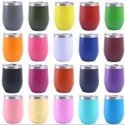 OEM/ODM 12oz Egg Shape Double Wall Stainless Steel Vacuum cup Thermal Travel Coffee Wine Mug Insulated wine Tumbler